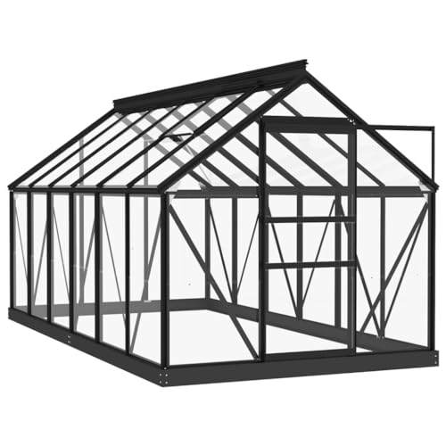 SKM Glas Gewächshaus Anthrazit 155x298x191 cm Aluminium,Heim & Garten,Rasen & Garten,Gartenpflege,Gewächshäuser,Anthrazit,136.06 kg,3082335 von SKM