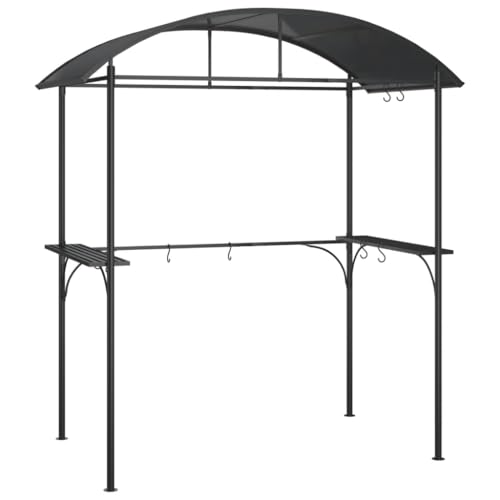 SKM Grillpavillon mit Seitenregalen Anthrazit 220x115x230 cm Stahl,Heim & Garten,Rasen & Garten,Garten & Balkon,Gartenbauten,Pavillons & Partyzelte,Anthrazit,20.9 kg,360138 von SKM