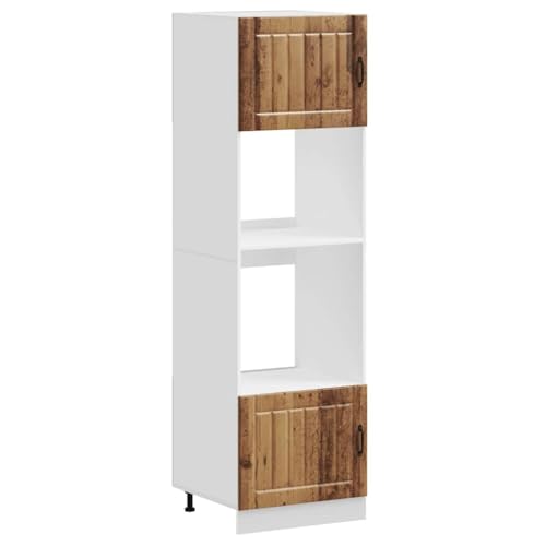 SKM Herdumbauschränke 2 STK. Lucca Altholz-Optik Holzwerkstoff,Möbel,Schränke,Küchenschränke,Braun,55.1KG,3315049 von SKM