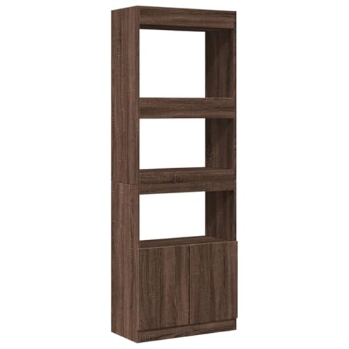 SKM Highboard 63x33x180 cm Braun Eichen-Optik Holzwerkstoff,Möbel,Regalsysteme,Bücherregale & Bücherschränke,Braun,34.4 kg,3309606 von SKM