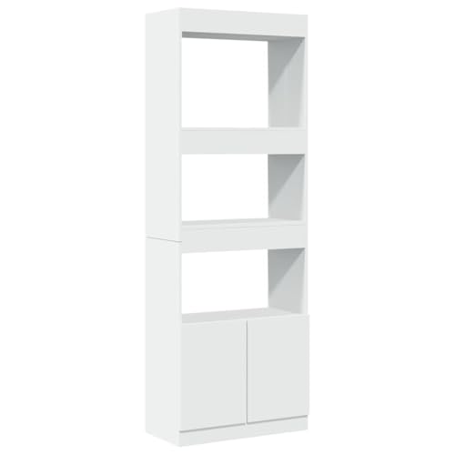 SKM Highboard Weiß 63x33x180 cm Holzwerkstoff,Möbel,Regalsysteme,Bücherregale & Bücherschränke,Weiß,36.1 kg,3309600 von SKM