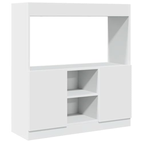 SKM Highboard Weiß 92x33x100 cm Holzwerkstoff,Möbel,Regalsysteme,Bücherregale & Bücherschränke,Weiß,28.55 kg,855124 von SKM