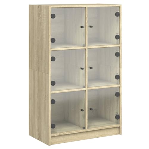 SKM Highboard mit Türen Sonoma-Eiche 68x37x109 cm Holzwerkstoff,Möbel,Schränke,Sideboards,Braun,38.64KG,3295852 von SKM