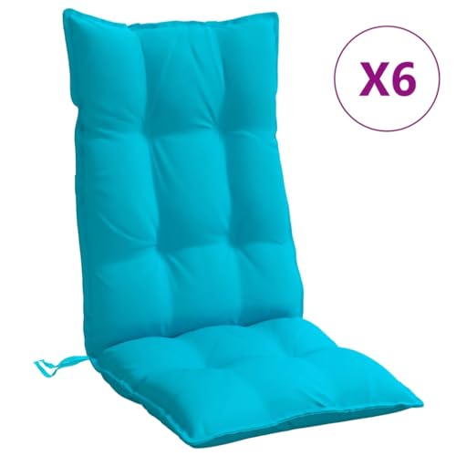 SKM Hochlehner-Auflagen 6 STK. Türkis Ox -Gewebe,Heim & Garten,Dekoration,Sitzpolster,Türkis,10.9KG,377667 von SKM