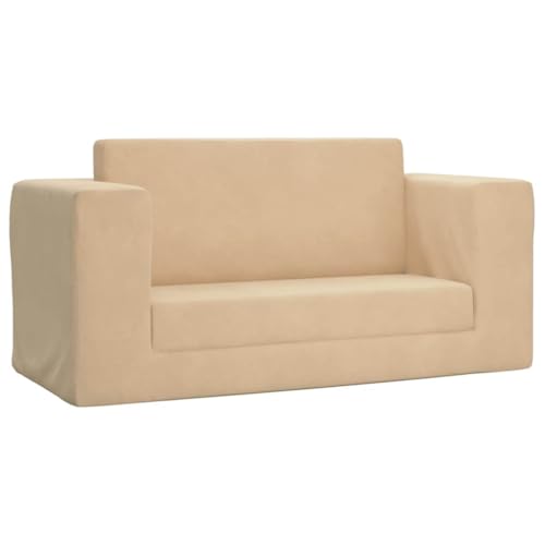 SKM Kinder-Schlafsofa 2-Sitzer Creme Weicher Plüsch,Möbel,Baby- & Kleinkindmöbel,Creme,3.3 kg,357037 von SKM