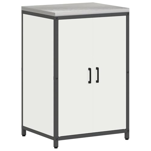 SKM Küchenlagerregal mit Regal mit Speicher mit Tür Weiß Stahl,Möbel,Schränke,Küchenschränke,Weiß,27.48 kg,874990 von SKM