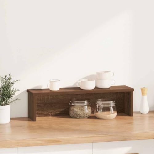 SKM Küchenregal Stapelbar Braun Eichen-Optik 60x15x16 cm,Heim & Garten,Küche & Esszimmer,Küchenhelfer & -utensilien,Küchenorganizer,Küchenutensilienhalter & -ablagen,Braun,2.8KG,860511 von SKM
