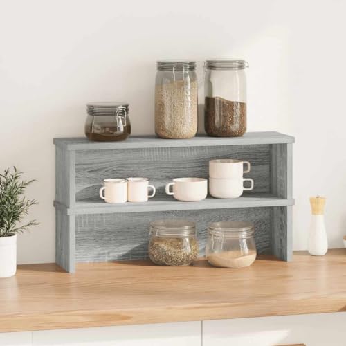 SKM Küchenregale Stapelbar 2 STK. Grau Sonoma 50x15x16 cm,Heim & Garten,Küche & Esszimmer,Küchenhelfer & -utensilien,Küchenorganizer,Küchenutensilienhalter & -ablagen,Grau,4.55KG,860492 von SKM