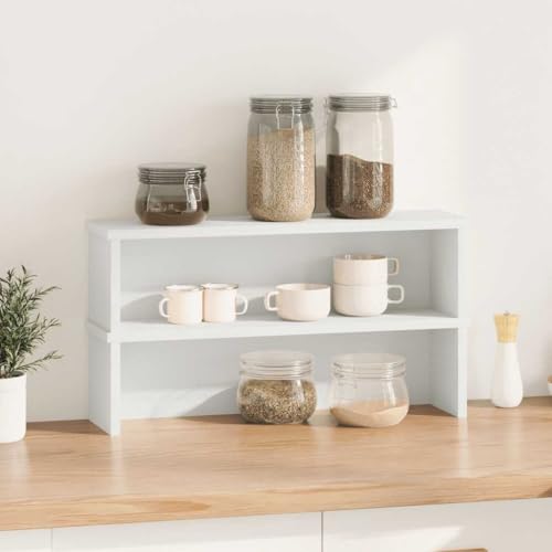SKM Küchenregale Stapelbar 2 STK. Weiß 60x15x16 cm,Heim & Garten,Küche & Esszimmer,Küchenhelfer & -utensilien,Küchenorganizer,Küchenutensilienhalter & -ablagen,Weiß,5.35KG,860500 von SKM