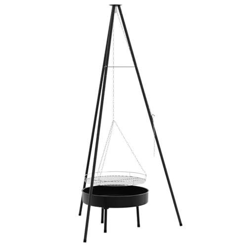 SKM Lagerfeuer Stativ Schwarz 92 x 92 x 171.5 cm Metall,Heim & Garten,Küche & Esszimmer,Küchengeräte,Schwarz,6.9 kg,42010332 von SKM