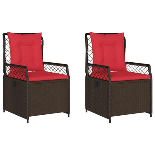 SKM Liegende Gartenstühle 2 STK. Braun Poly Rattan,Möbel,Gartenmöbel,Gartensitzmöbel,Gartenstühle,Braun,20.4 kg,368667 von SKM