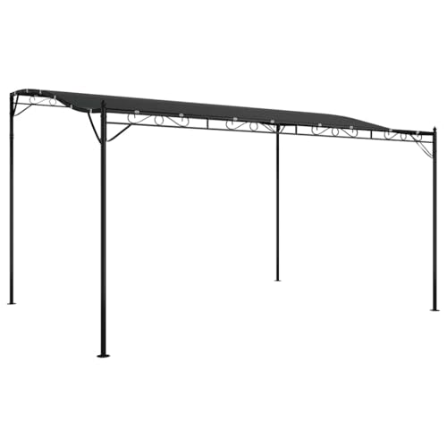 SKM Markise Anthrazit 4x3 m 180 g/m² Stoff und Stahl,Heim & Garten,Rasen & Garten,Garten & Balkon,Gartenbauten,Pavillons & Partyzelte,Anthrazit,23 kg,362395 von SKM