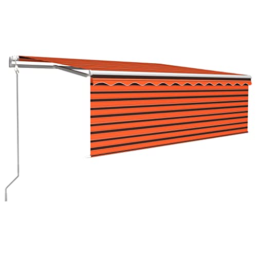 SKM Markise Automatisch Einzieh mit Volant 4x3m Orange und Braun,Heim & Garten,Rasen & Garten,Garten & Balkon,Markisen,Mehrfarbig,35.08 kg,3069310 von SKM