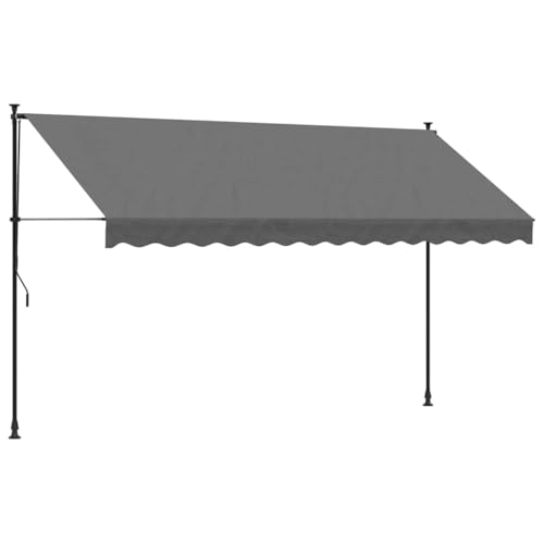 SKM Markise Einzieh Anthrazit 350x150 cm Stoff und Stahl,Heim & Garten,Rasen & Garten,Garten & Balkon,Markisen,Anthrazit,7.75 kg,368741 von SKM