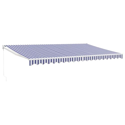 SKM Markise Einzieh Blau und Weiß 5x3 m Stoff und Aluminium,Heim & Garten,Rasen & Garten,Garten & Balkon,Markisen,Blau,25.72 kg,3154425 von SKM