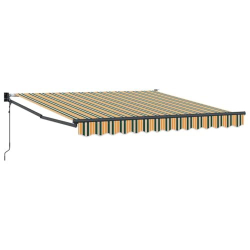 SKM Markise Gestreift Grün und Gelb 3 x 2,5 m Polyester und Metall,Heim & Garten,Rasen & Garten,Garten & Balkon,Markisen,Grün,18.39 kg,3330170 von SKM