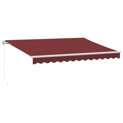 SKM Markise Manuell Weinrot 350x250 cm,Heim & Garten,Rasen & Garten,Garten & Balkon,Markisen,Burgundy,24.55 kg,3215226 von SKM
