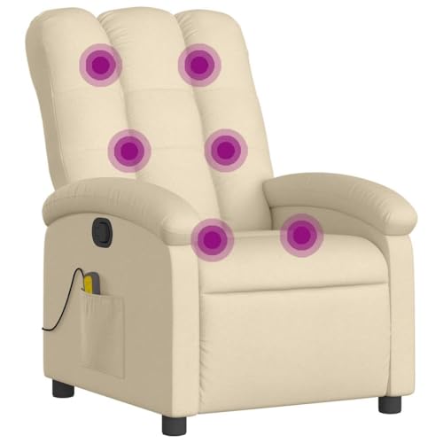 SKM Massage-Relaxsessel, cremefarbener Stoff,Möbel,Stühle,Sessel,Creme,20.2 kg,3205874 von SKM