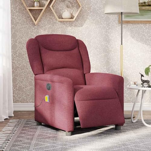 SKM Massagesessel Elektrisch Weinrot Stoff,Möbel,Stühle,Sessel,Rot,23.1KG,3303187 von SKM
