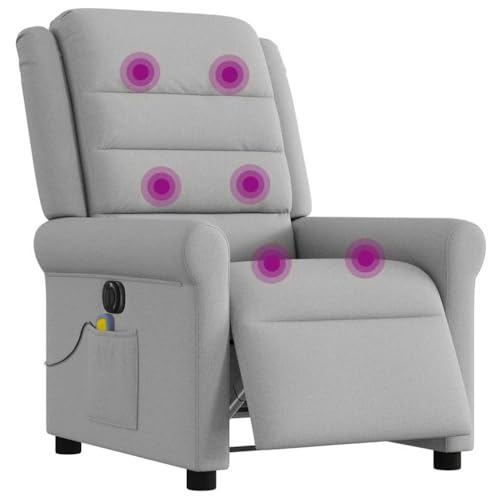 SKM Massagesessel Elektrisch Wolkengrau Stoff,Möbel,Stühle,Sessel,Grau,23.4KG,3303313 von SKM
