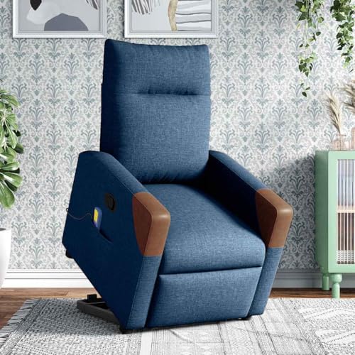 SKM Massagesessel mit Aufstehhilfe Blau Stoff,Möbel,Stühle,Sessel,Blau,26.45KG,3324020 von SKM