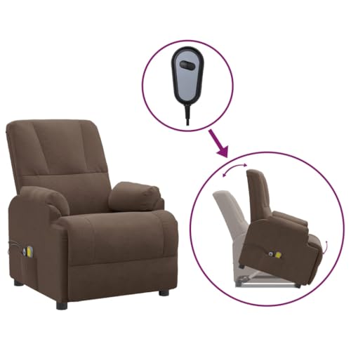 SKM Massagesessel mit Aufstehhilfe Braun Wildleder-Optik,Möbel,Stühle,Massagesessel,Braun,28.7 kg,3093183 von SKM