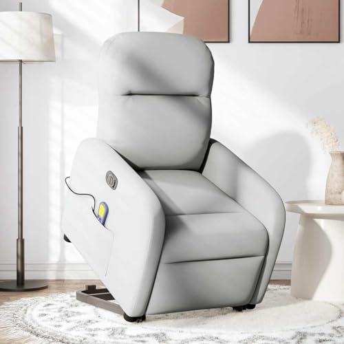 SKM Massagesessel mit Aufstehhilfe Elektrisch Wolkengrau Stoff,Möbel,Stühle,Sessel,Grau,29.05KG,3303011 von SKM