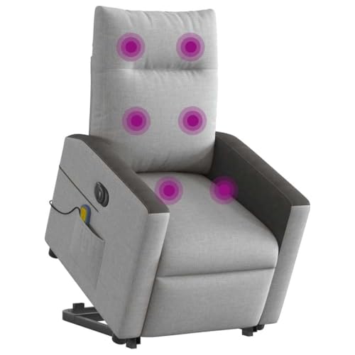 SKM Massagesessel mit Aufstehhilfe Elektrisch Wolkengrau Stoff,Möbel,Stühle,Sessel,Grau,29.25KG,3324072 von SKM