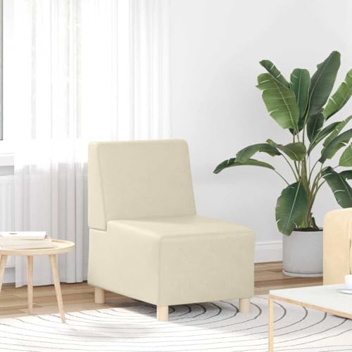SKM Modulares Armfreies Sofa 2 pcs Creme 55 x 74 x 82 cm Kunstleder,Möbel,Sofas,Creme,31 kg,3399768 von SKM