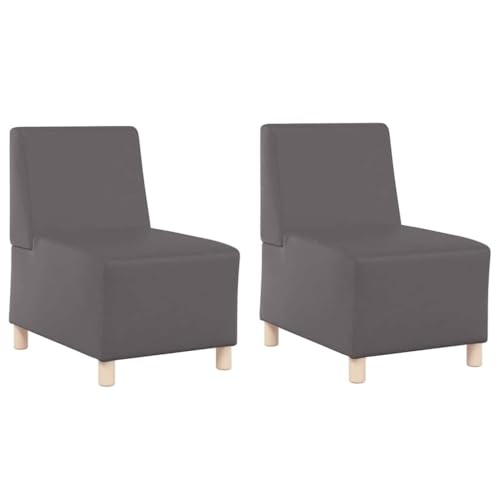 SKM Modulares Armfreies Sofa 2 pcs Grau 55 x 74 x 82 cm Kunstleder,Möbel,Sofas,Grau,31 kg,3399770 von SKM
