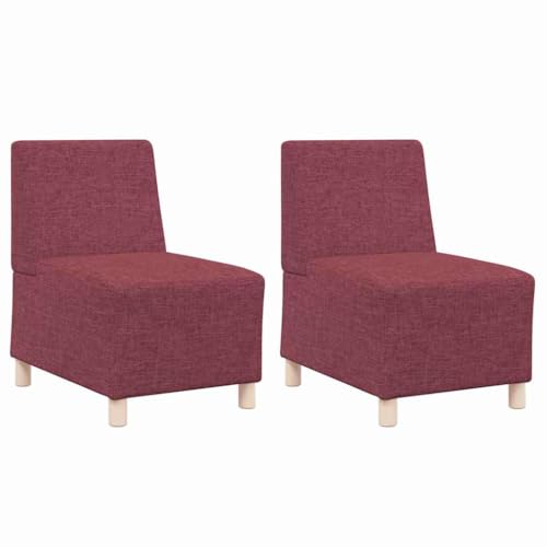 SKM Modulares Armfreies Sofa 2 pcs Rot 55 x 74 x 82 cm Stoff,Möbel,Sofas,Rot,31 kg,3399751 von SKM