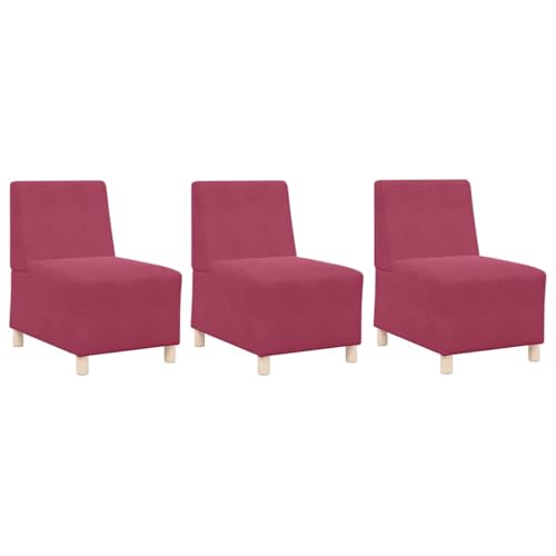 SKM Modulares Armfreies Sofa 3 pcs Weinrot 55 x 74 x 82 cm Samt,Möbel,Sofas,Rot,46.5 kg,3399808 SKM Modulares Armfreies Sofa 3 pcs Weinrot 55 x 74 x 82 cm Samt,Möbel,Sofas,Rot,46.5 kg,3399808 von SKM