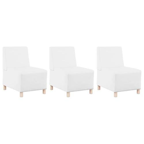 SKM Modulares Armfreies Sofa 3 pcs Weiß 55 x 74 x 82 cm Kunstleder,Möbel,Sofas,Weiß,46.5 kg,3399819 von SKM