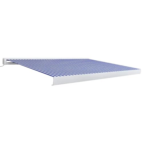 SKM Motorisierte Kassetten-Markise 350x250 cm Blau und Weiß,Heim & Garten,Rasen & Garten,Garten & Balkon,Markisen,Blau,45.9 kg,3052656 von SKM