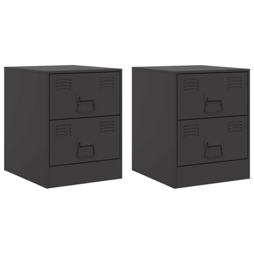 SKM Nachttische 2 STK. Schwarz 34,5x39x44 cm Stahl,Möbel,Tische,Nachttische,Schwarz,17.54KG,841620 SKM Nachttische 2 STK. Schwarz 34,5x39x44 cm Stahl,Möbel,Tische,Nachttische,Schwarz,17.54KG,841620 von SKM