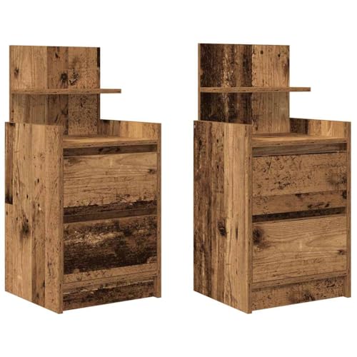 SKM Nachttische mit 2 Schubladen 2 STK. Altholz-Optik 38x34x80 cm,Möbel,Tische,Nachttische,Braun,25.9KG,861370 SKM Nachttische mit 2 Schubladen 2 STK. Altholz-Optik 38x34x80 cm,Möbel,Tische,Nachttische,Braun,25.9KG,861370 von SKM