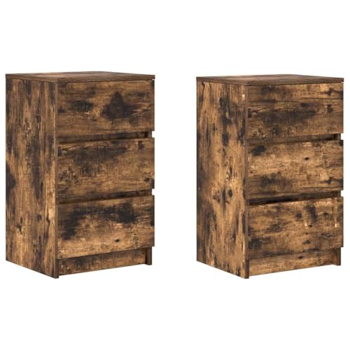 SKM Nachttische mit 3 Schubladen 2 STK. Räuchereiche 39x35x65 cm,Möbel,Tische,Nachttische,Braun,29.15KG,861346 SKM Nachttische mit 3 Schubladen 2 STK. Räuchereiche 39x35x65 cm,Möbel,Tische,Nachttische,Braun,29.15KG,861346 von SKM