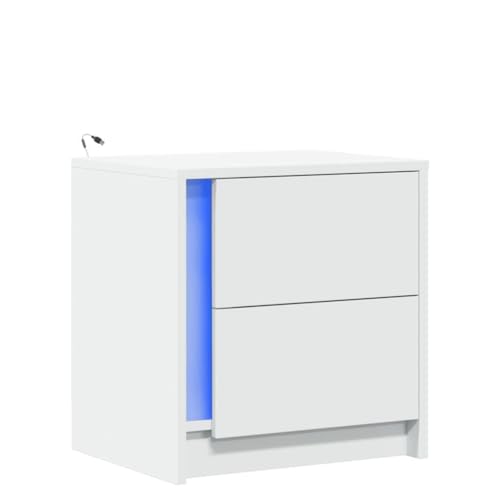 SKM Nachttische mit LED-Leuchten 2 STK. Weiß Holzwerkstoff,Möbel,Tische,Nachttische,Weiß,25.9KG,852048 SKM Nachttische mit LED-Leuchten 2 STK. Weiß Holzwerkstoff,Möbel,Tische,Nachttische,Weiß,25.9KG,852048 von SKM
