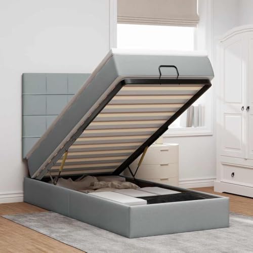 SKM Ottomane Bett mit Matratze & LEDs Hellgrau 80x200 cm Stoff,Möbel,Betten & Zubehör,Betten & Bettgestelle,Grau,63.12KG,3313961 SKM Ottomane Bett mit Matratze & LEDs Hellgrau 80x200 cm Stoff,Möbel,Betten & Zubehör,Betten & Bettgestelle,Grau,63.12KG,3313961 von SKM