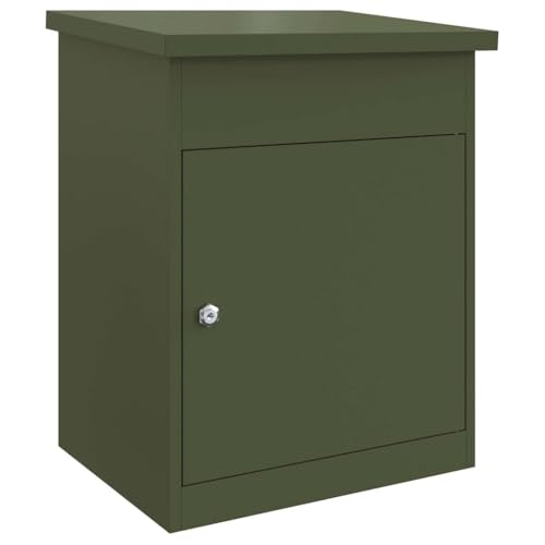 SKM Paketdrop-Box Olivgrün 44 x 35 x 59 cm Stahl,Heim & Garten,Dekoration,Briefkästen,Olivgrün,11.25 kg,874943 von SKM