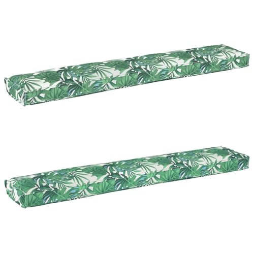 SKM Pallet Kissen Set Floral 2 pcs Blattmuster 200 x 40 x 8 cm,Heim & Garten,Dekoration,Sitzpolster,Grün,6.4 kg,42001736 von SKM