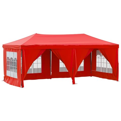 SKM Partyzelt Falt mit Seitenwänden Rot 3x6 m,Heim & Garten,Rasen & Garten,Garten & Balkon,Gartenbauten,Pavillons & Partyzelte,Rot,20.2 kg,93548 von SKM