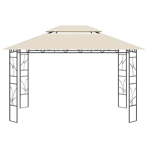 SKM Pavillon 4x3x2,7 m Creme 160 g/m²,Heim & Garten,Rasen & Garten,Garten & Balkon,Gartenbauten,Pavillons & Partyzelte,Creme,20.5 kg,313915 von SKM