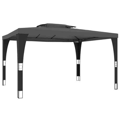 SKM Pavillon mit Doppeldach Anthrazit 3,98x2,98 m Stahl,Heim & Garten,Rasen & Garten,Garten & Balkon,Gartenbauten,Pavillons & Partyzelte,Anthrazit,30.8 kg,368443 von SKM