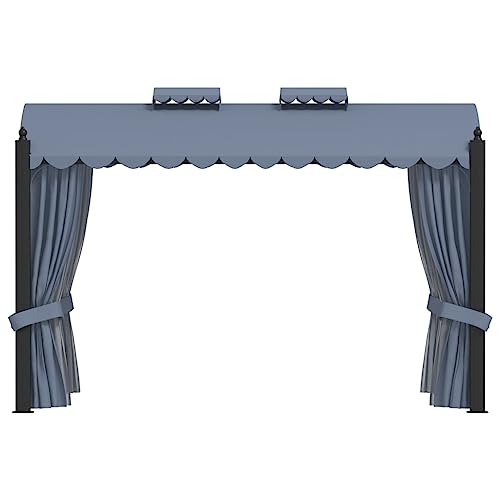 SKM Pavillon mit Vorhängen 3 x 4 m Anthrazit Stahl,Heim & Garten,Rasen & Garten,Garten & Balkon,Gartenbauten,Pavillons & Partyzelte,Anthrazit,53.82 kg,48056 von SKM