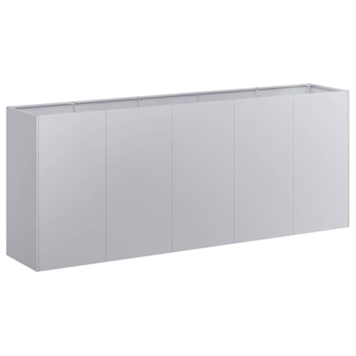 SKM Pflanzkübel 200x40x80 cm Verzinkter Stahl,Heim & Garten,Rasen & Garten,Gartenpflege,Blumentöpfe & Pflanzgefäße,Silber,25.55 kg,860729 von SKM