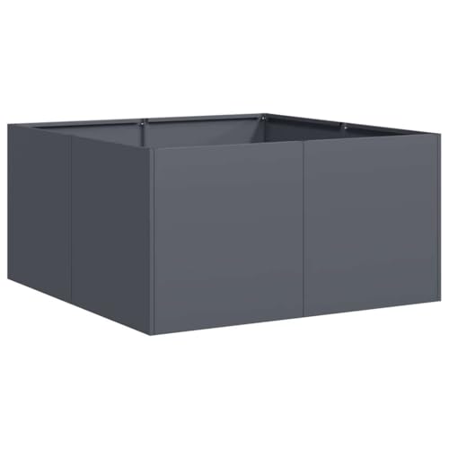 SKM Pflanzkübel Anthrazit 80x80x40 cm Kaltgewalzter Stahl,Heim & Garten,Rasen & Garten,Gartenpflege,Blumentöpfe & Pflanzgefäße,Anthrazit,9.8 kg,860740 von SKM