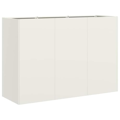 SKM Pflanzkübel Weiß 120x40x80 cm Kaltgewalzter Stahl,Heim & Garten,Rasen & Garten,Gartenpflege,Blumentöpfe & Pflanzgefäße,Weiß,17.5 kg,860718 von SKM