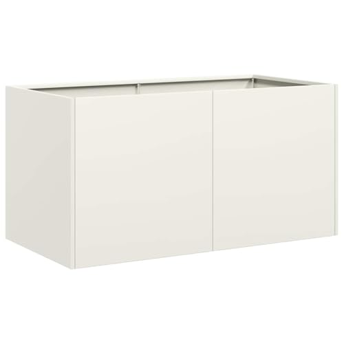 SKM Pflanzkübel Weiß 80x40x40 cm Kaltgewalzter Stahl,Heim & Garten,Rasen & Garten,Gartenpflege,Blumentöpfe & Pflanzgefäße,Weiß,7.1 kg,860669 von SKM