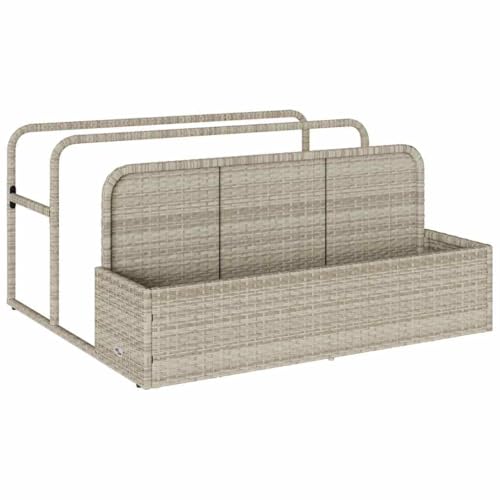 SKM Pool Aufbewahrungsbehälter Hellgrau 110x100x57 cm Poly Rattan,Heim & Garten,Haushaltsbedarf,Aufbewahrung & Ordnungssysteme,Grau,9.8KG,4104092 von SKM